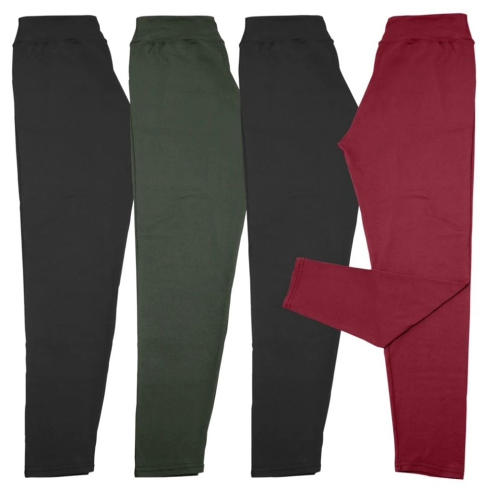 Womens Plus Cropped Microfiber Leggings 4 Pack 2X 3X 4X